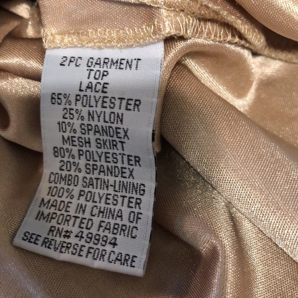 Y2K R&M Richards Satin Sequin Mesh Lace Babydoll Cocktail Top Size 12 - Picture 9 of 9